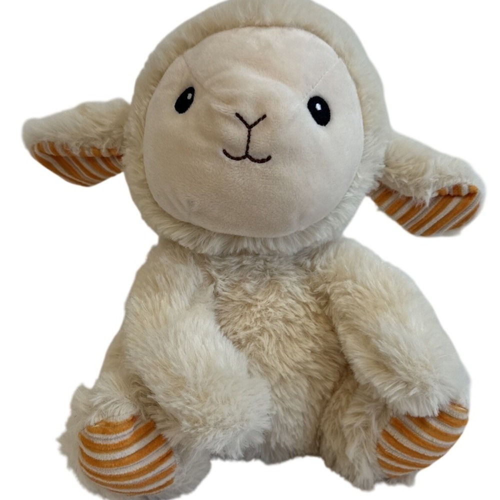 Spark Create Imagine Lamb Sheep Plush Stuffed Animal Crinkle‎ Orange Striped 10"